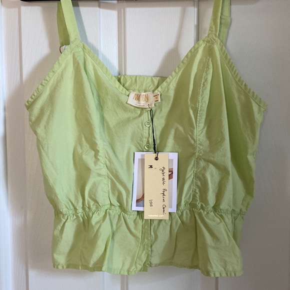 NATION LTD GABRIELLE PEPLUM CAMI - KEY LIME - Picture 5 of 7